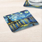 La Noche Estrellada (Vincent van Gogh) Kartonnen Onderzetters (Schuin)