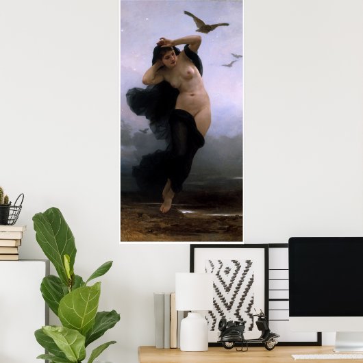 La Nuit William-Adolphe Bouguereau Poster (Thuiskantoor)