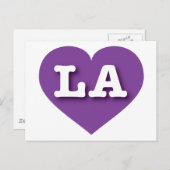 LA Paars Heart - Ik hou van LA Briefkaart (Voorkant / Achterkant)