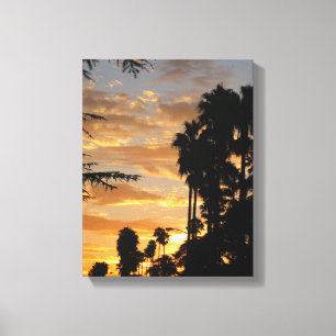 LA Palm Tree Sunset Wrapped Canvas