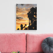 LA Palm Tree Sunset Wrapped Canvas Afdruk (Insitu (Woonkamer))