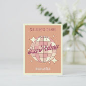 La Palma Isla España disco partij Briefkaart (Staand voorkant)