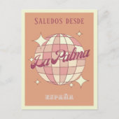La Palma Isla España disco partij Briefkaart (Voorkant)