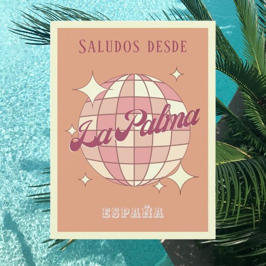 La Palma Isla España disco partij Briefkaart