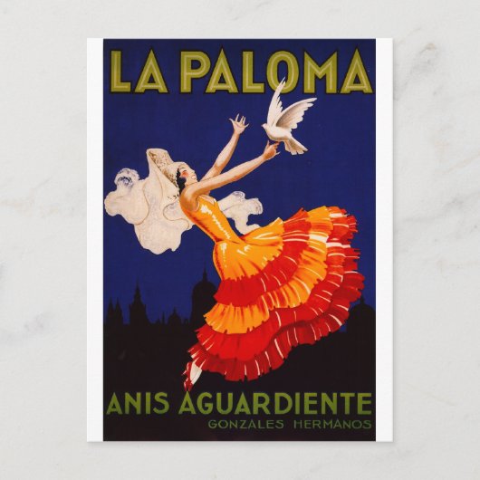 La Paloma  Liquor Ad Briefkaart (Voorkant)
