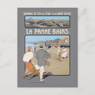 La Panne-Bains Vintage Poster 1912 Briefkaart