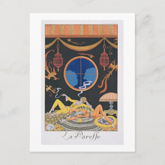 La Paresse, 1924 (pochoir print) Briefkaart (Voorkant)