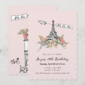 La Paris Parijse verjaardag Kaart (Voorkant / Achterkant)