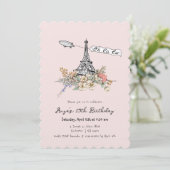 La Paris Parijse verjaardag Kaart (Staand voorkant)