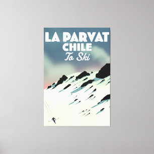 La Parvat Chili retro ski art. Canvas Afdruk