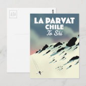 La Parvat Chili retro ski kunst. Briefkaart (Voorkant / Achterkant)