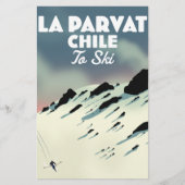La Parvat Chili retro ski kunst. Briefpapier (Voorkant)