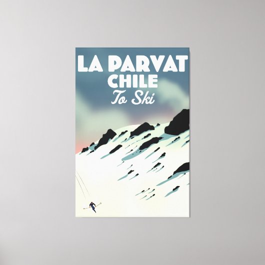 La Parvat Chili retro ski kunst. Canvas Afdruk (Voorkant)