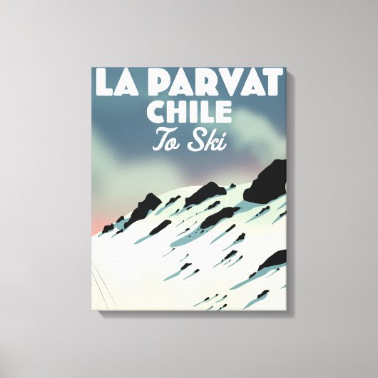 La Parvat Chili retro ski kunst. Canvas Afdruk (Voorkant)
