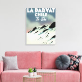La Parvat Chili retro ski kunst. Canvas Afdruk (Insitu (Woonkamer))