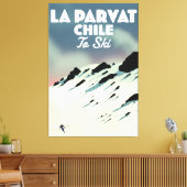 La Parvat Chili retro ski kunst. Canvas Afdruk (Insitu (Woonkamer))