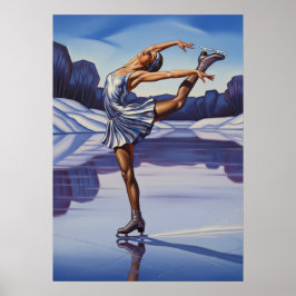 LA PATINEUSE (de schaatser) - originele art deco k Poster