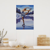 LA PATINEUSE (de schaatser) - originele art deco k Poster (Keuken)