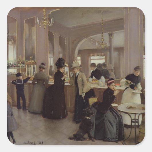 La Patisserie Gloppe Vierkante Sticker (Voorkant)