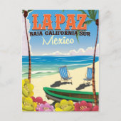 La Paz Baja California Sur Mexico reisposter Briefkaart (Voorkant)