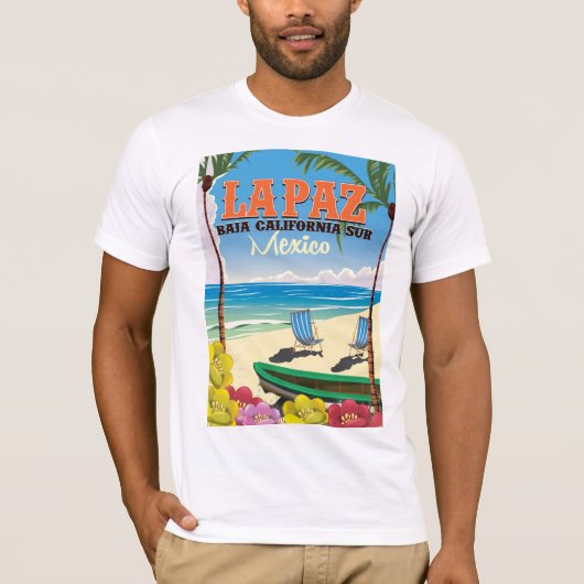 La Paz Baja California Sur Mexico reisposter T-shirt (Voorkant)