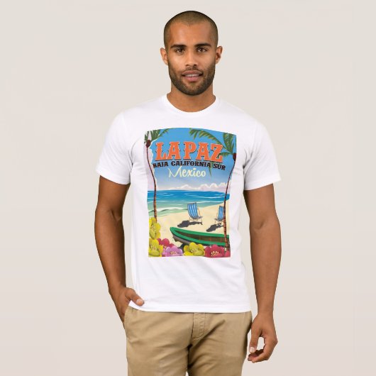 La Paz Baja California Sur Mexico reisposter T-shirt (Voorkant volledig)