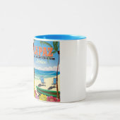 La Paz Baja California Sur Mexico reisposter Tweekleurige Koffiemok (Voorkant rechts)