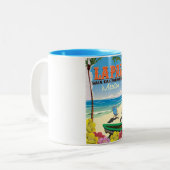 La Paz Baja California Sur Mexico reisposter Tweekleurige Koffiemok (Voorkant links)