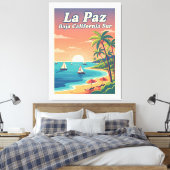 La Paz Baja California Sur Travel Poster  Canvas Afdruk (Insitu (Slaapkamer))