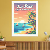 La Paz Baja California Sur Travel Poster  Canvas Afdruk (Insitu (Woonkamer))
