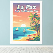 La Paz Baja California Sur Travel Poster  Canvas Afdruk (Insitu (Houten vloer))