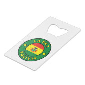 La Paz Bolivia Creditkaart Flessenopener (Voorkant Gekanteld)