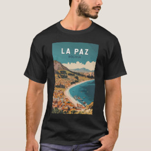 La Paz Bolivia Illustratie Reizen Art Vintage T-shirt