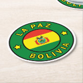 La Paz Bolivia Ronde Kartonnen Onderzetter (Gebogen)