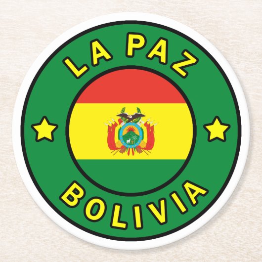 La Paz Bolivia Ronde Kartonnen Onderzetter (Voorkant)