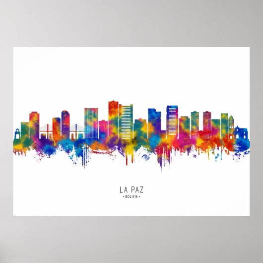 La Paz Bolivia Skyline Poster (Voorkant)