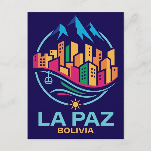 La Paz Bolivia Zuid-Amerika Briefkaart (Voorkant)