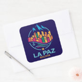 La Paz Bolivia Zuid-Amerika Vierkante Sticker (Envelop)