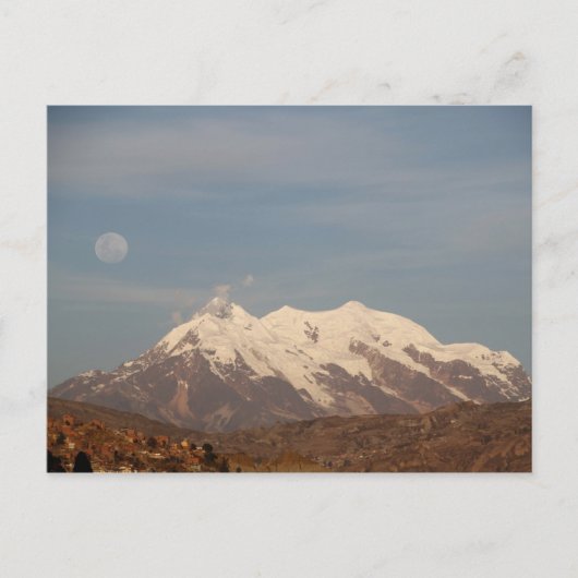 La Paz City, Bolivia Illimani Sneeuwberg Briefkaart (Voorkant)