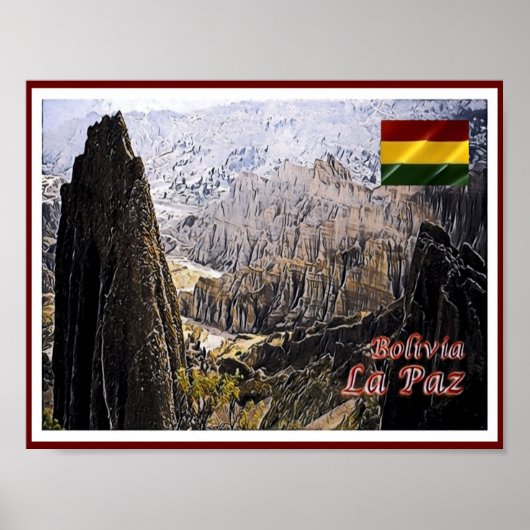 La Paz - Luna Valley - Bolivia - Poster (Voorkant)