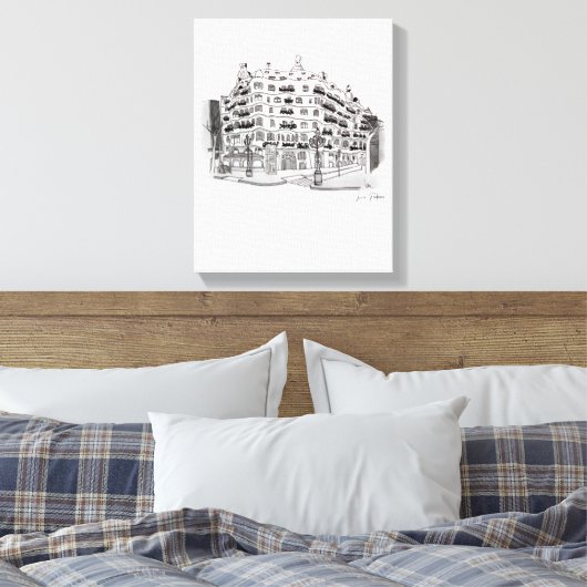 La Pedrera - Casa Milá (Barcelona Canvas Afdruk (Insitu (Slaapkamer))