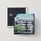 La Pedrera of Casa Mila, 1905-10 Vierkante Button 5,1 Cm (Voorkant /achterkant)