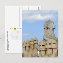 La Pedrera schoorsteenpotten, Barcelona, Spanje -