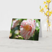 La Peppermint Camellia close up - Frameable Art Kaart (Gele Bloem)