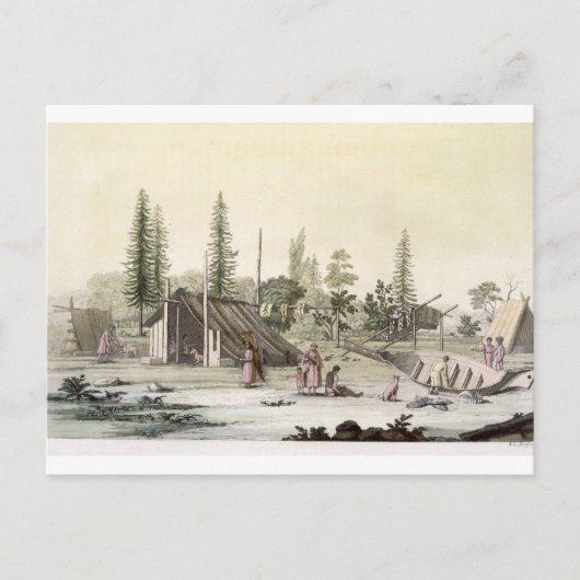 La Perouse in Port Francesci (kleurentraving) Briefkaart (Voorkant)