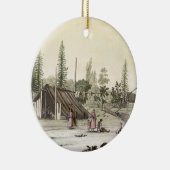 La Perouse in Port Francesci (kleurentraving) Keramisch Ornament (Rechts)