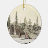 La Perouse in Port Francesci (kleurentraving) Keramisch Ornament (Links)