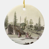 La Perouse in Port Francesci (kleurentraving) Keramisch Ornament (Achterkant)