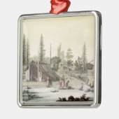 La Perouse in Port Francesci (kleurentraving) Metalen Ornament (Links)