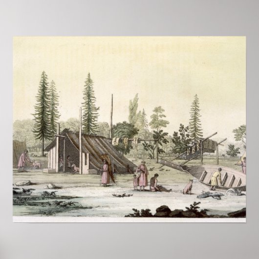 La Perouse in Port Francesci (kleurentraving) Poster (Voorkant)